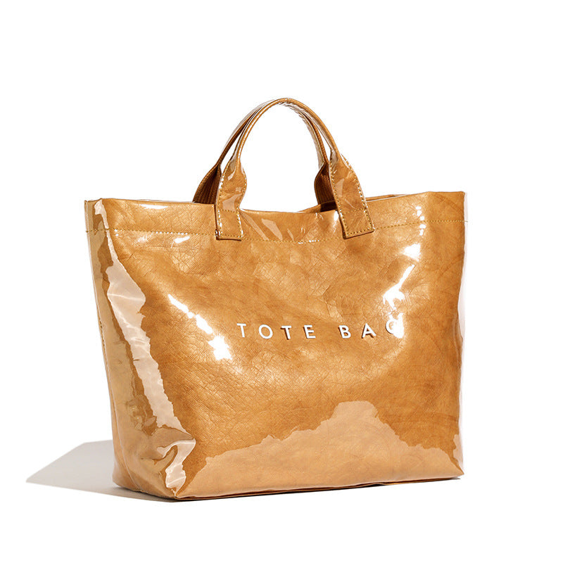 Women's Retro Commuter Large Capacity Kraft Paper Shoulder Bags