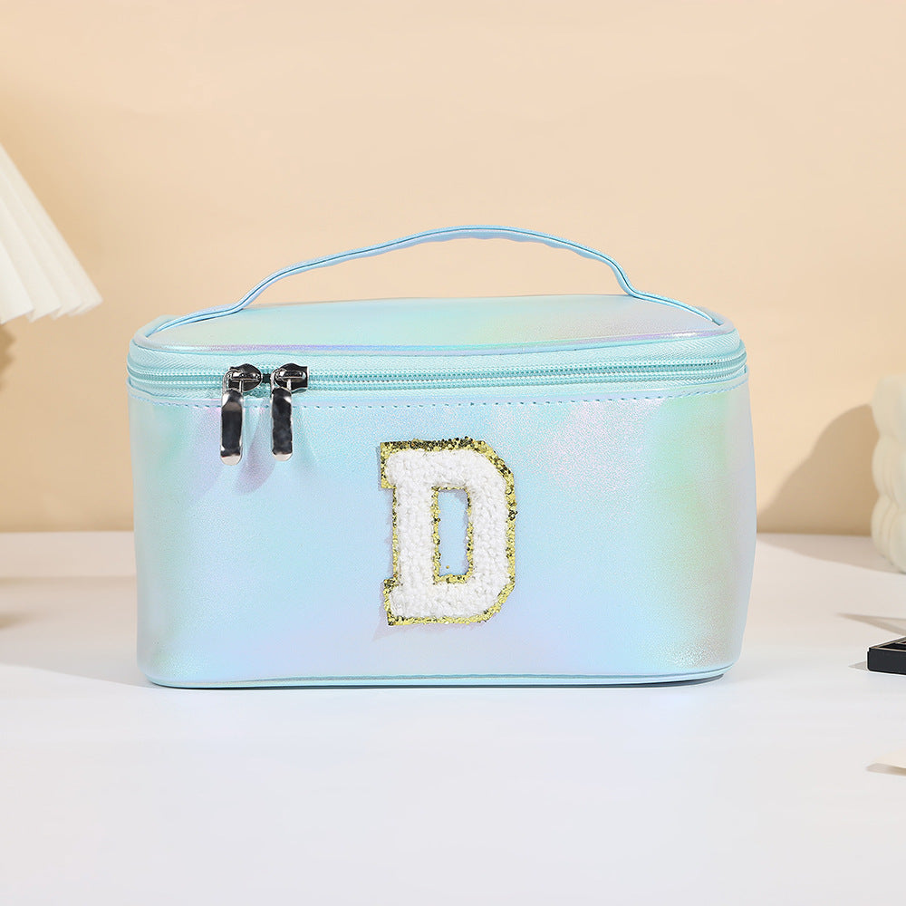 Women's Embroidered Lettered Make-up Three-dimensional Large Capacity Storage Portable Makeup Bag