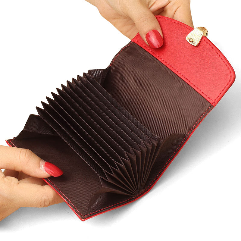 Women's Layer Cowhide Snake Pattern Exquisite Large Card Holder