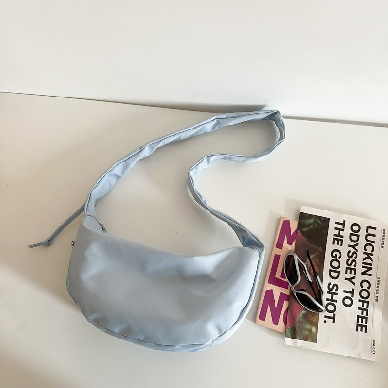 Women's Large Capacity Fashionable Pleated Dumpling Nylon Women's Messenger Bag