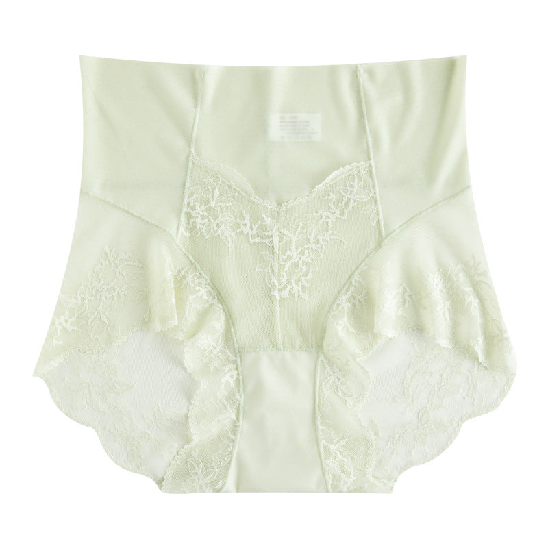 Women's High Waist Lace Belly Contracting Underwear Cotton Panties
