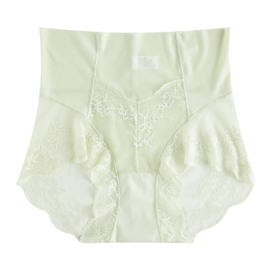 Women's High Waist Lace Belly Contracting Underwear Cotton Panties