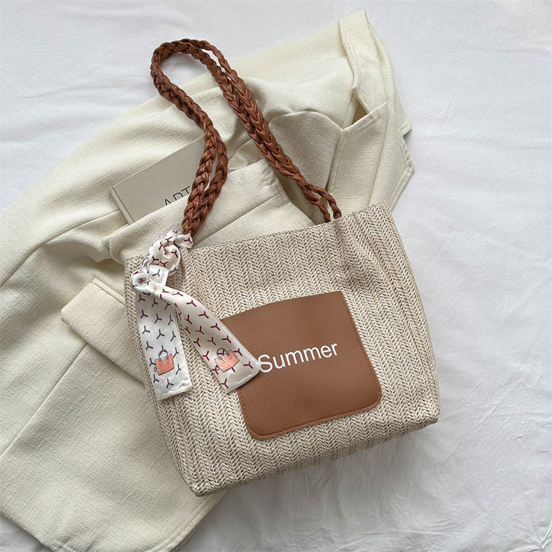 Women's Large Capacity Fashion Woven Spring Straw Crossbody Bags