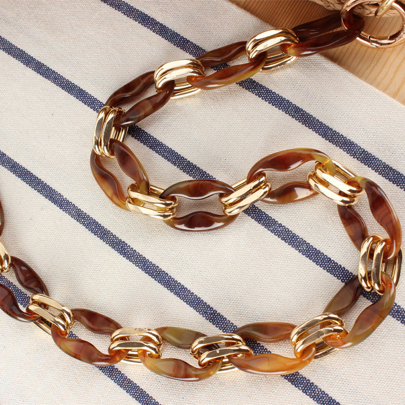 Acrylic Amber Chain Woven Minority Simple Bags
