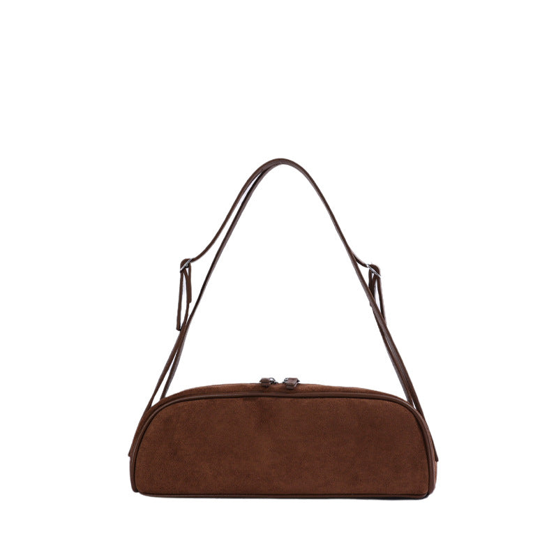 Women's Simple Soft Leather Commuter Underarm Bucket Bags