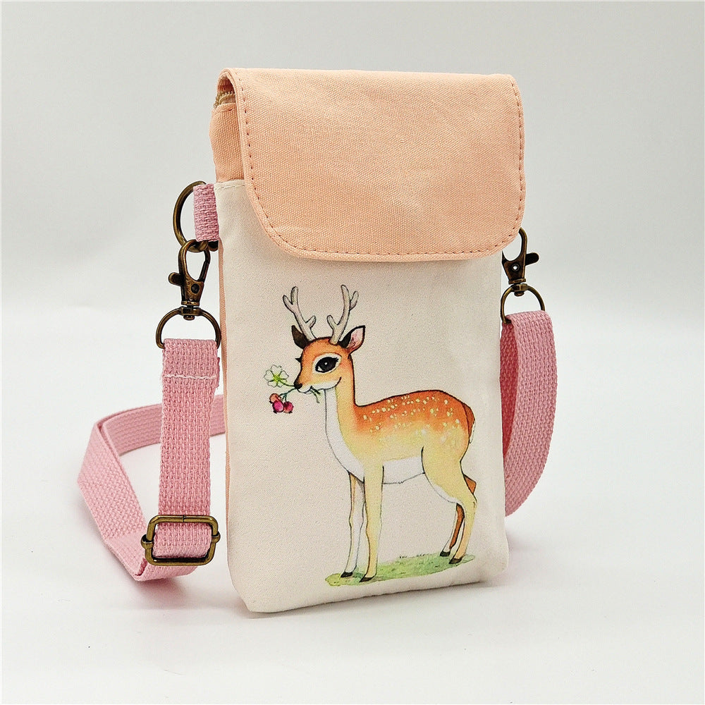 Women's Printing Fresh Painted Kaka Tribal Canvas Hand Phone Bags