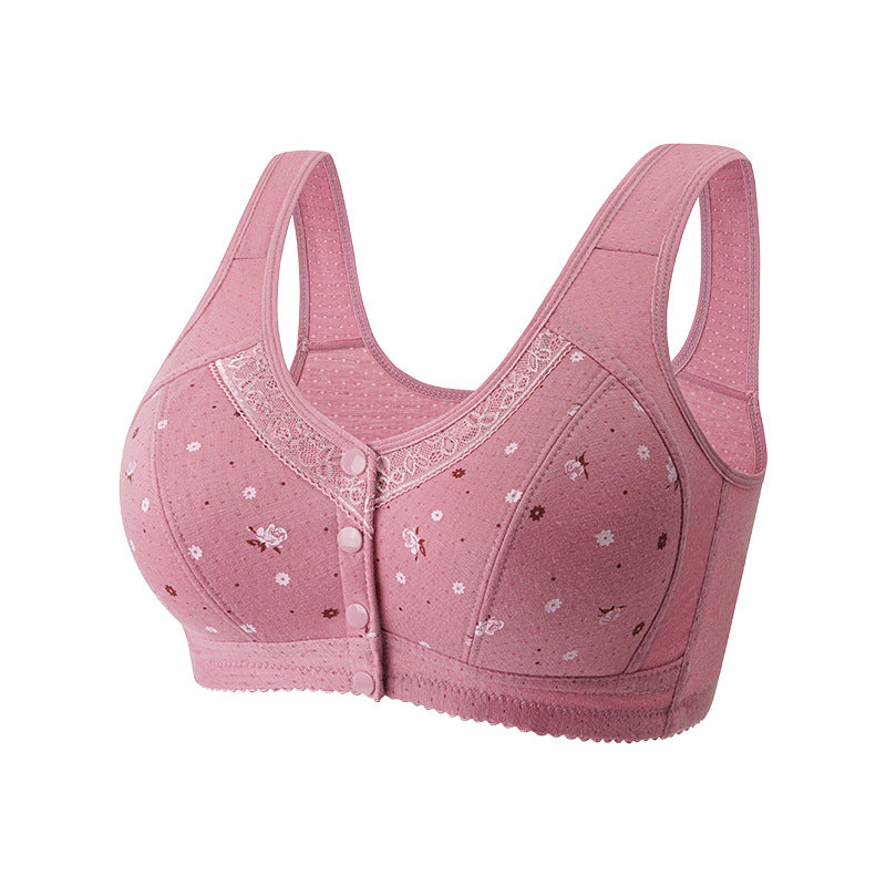 Women's Wireless Front Button Underwear Soft Cotton Everyday Bras