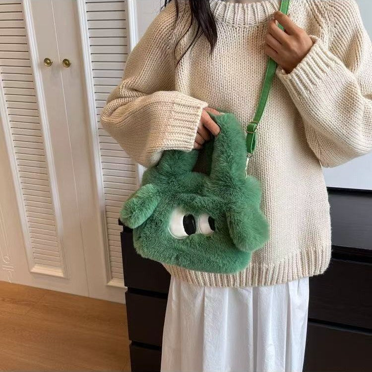 Children's Big Eye Dog Plush Chain Imitate Rex Rabbit Tote Bags