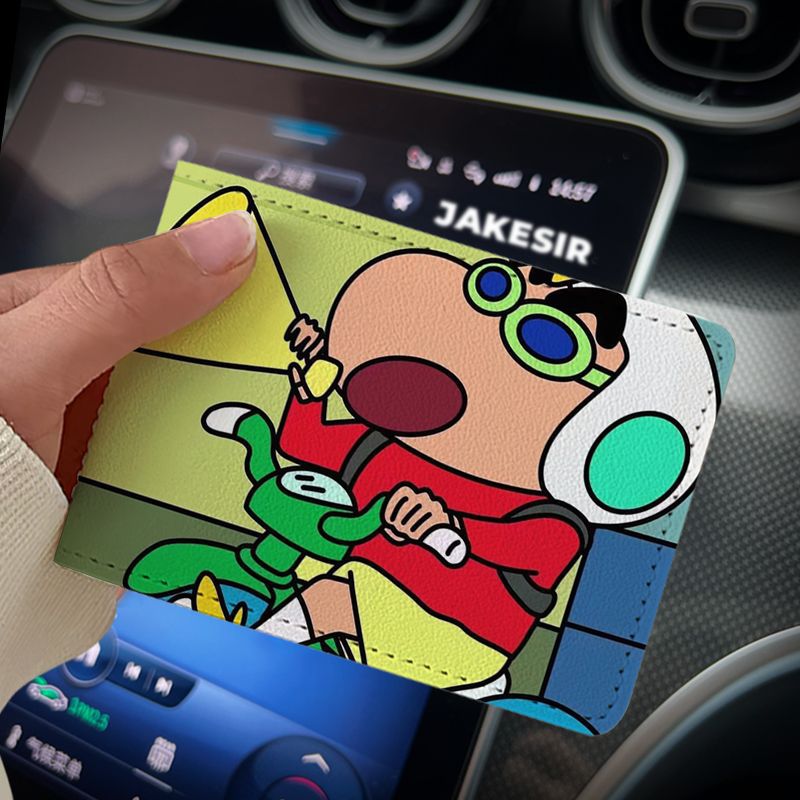 Crayon Cartoon Driving License Protective Cover Card Holder