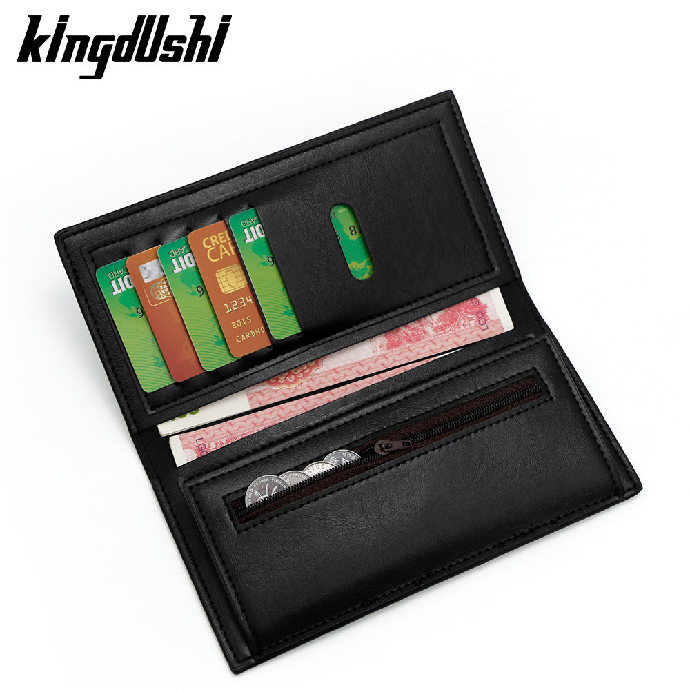 Women's & Men's Fashion Mid-length Three Fold Dollar Multi Slots Men's Wallet