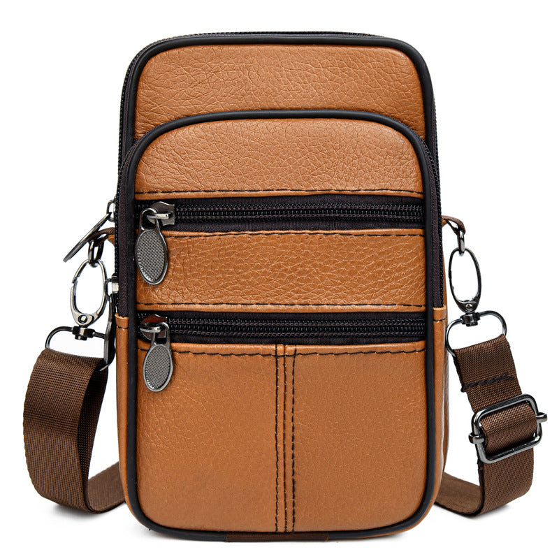 Comfortable Men's Genuine Leather Mobile Stall Phone Bags