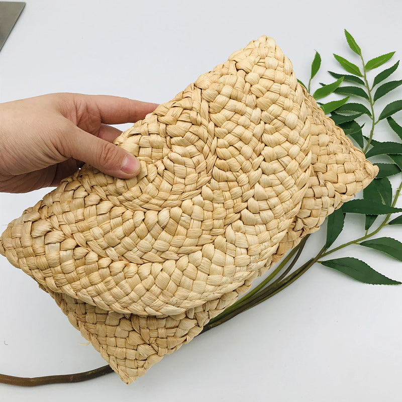 Corn Husk Straw Clutch Female Large Capacity Handbags