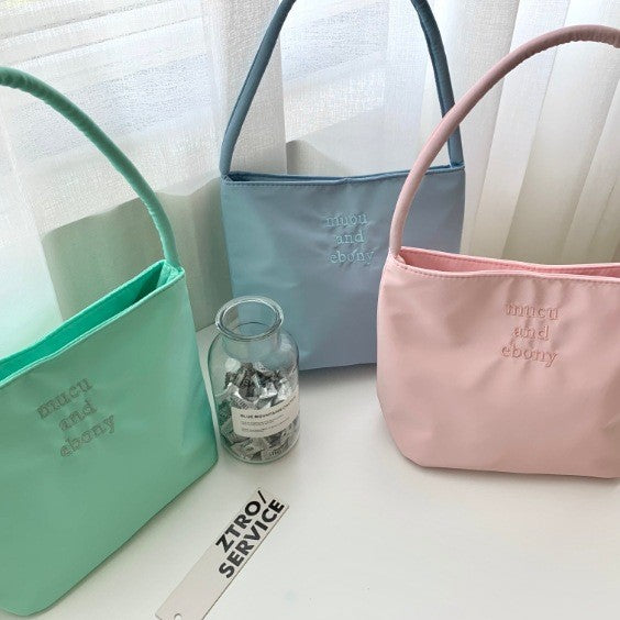 Women's Minority Fashion Commuter Embroidered Nylon Underarm Handbags