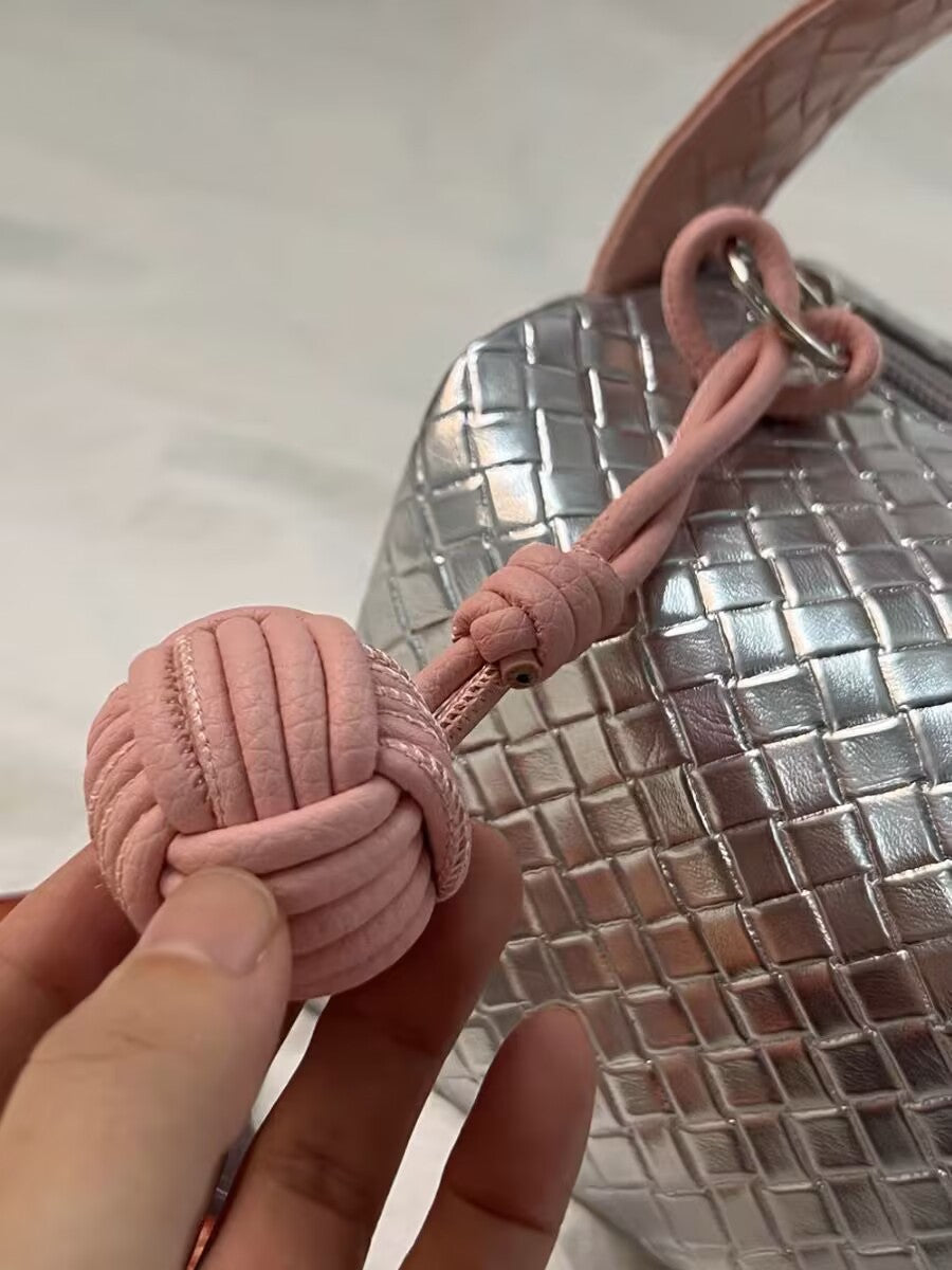 Sier Pink Color Matching Woven Hand Portable Cosmetic Bags