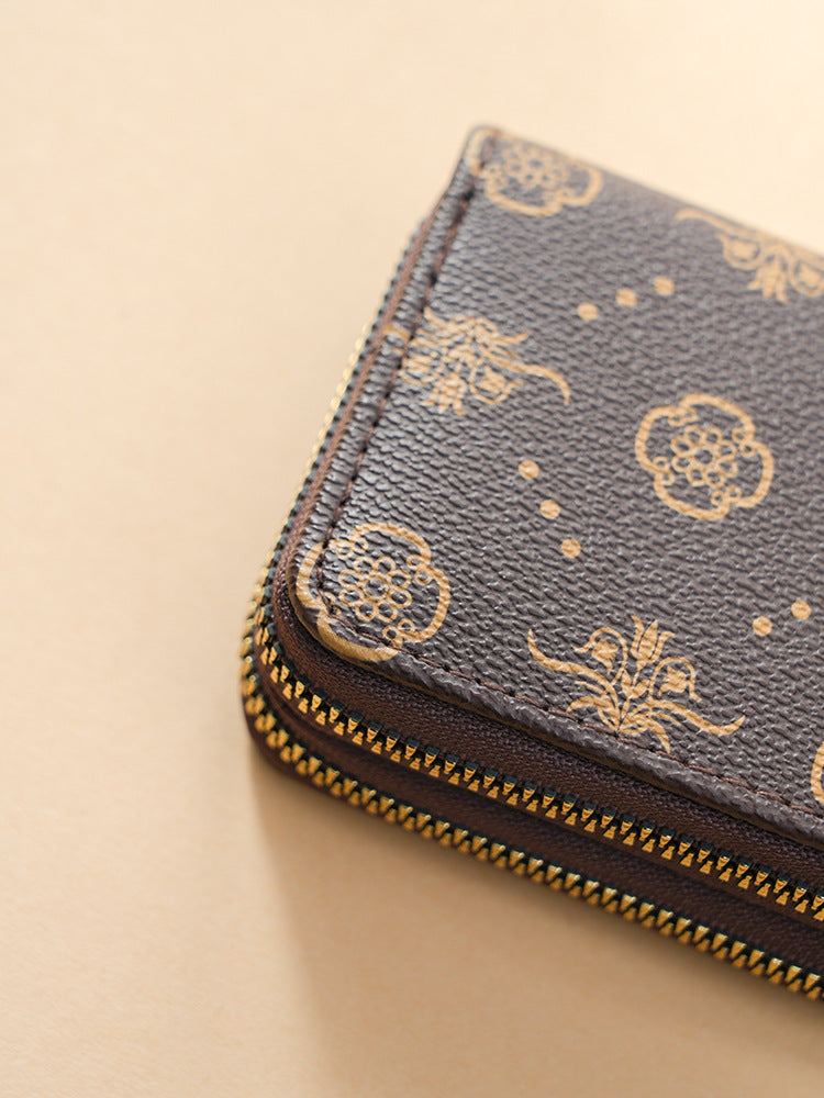 Double Zipper Organ Fashion Clamp Retro Card Holder