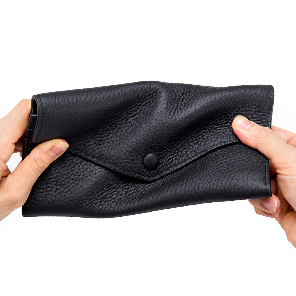 Long Genuine Leather Multifunctional Clutch Soft Simple Handbags