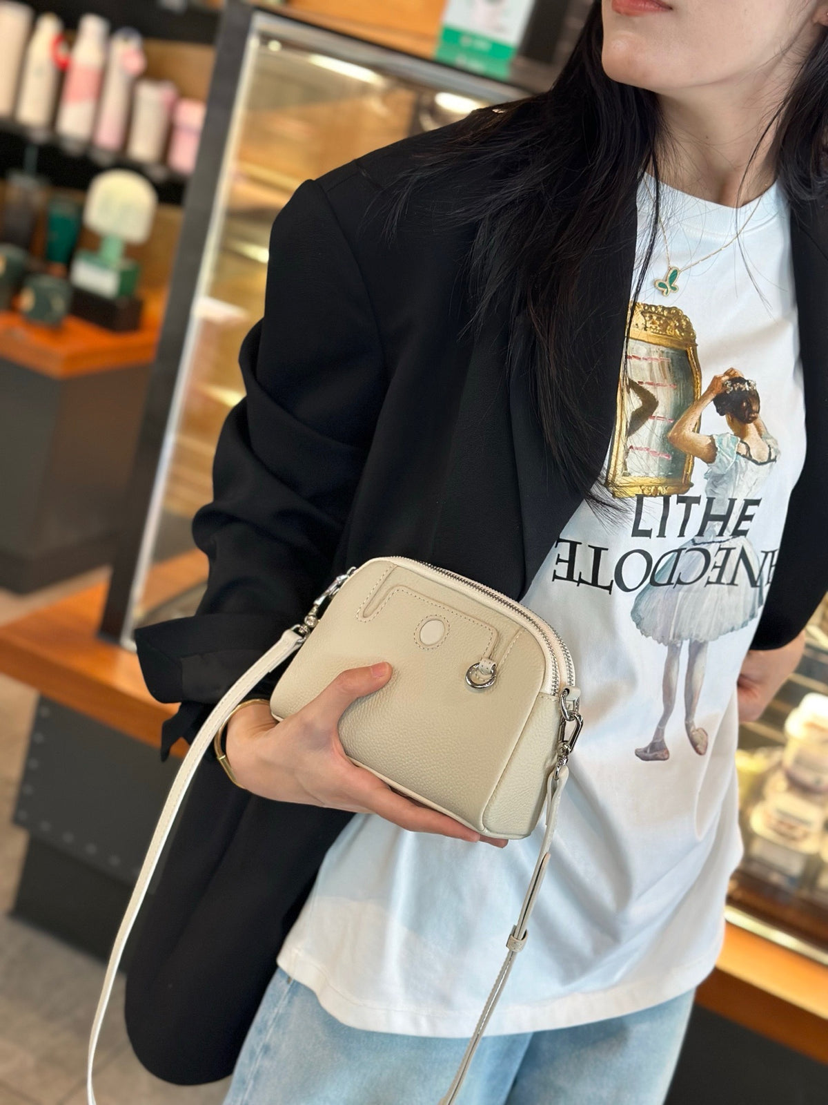 Women's Change Mahjong First Layer Cowhide Single Women's Messenger Bag