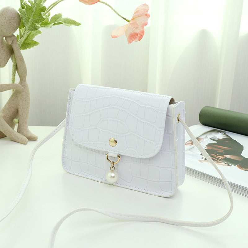 Slouchy Women's Pearl Crocodile Pattern For Small Square Bags