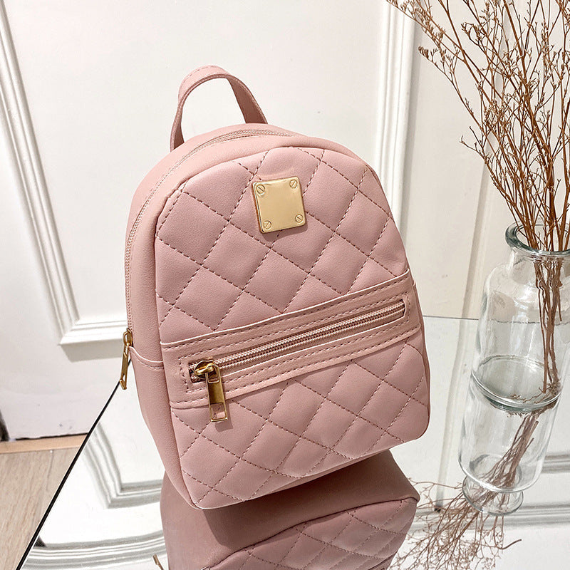 Comfortable Creative Embroidered Korean Style Rhombus Backpacks