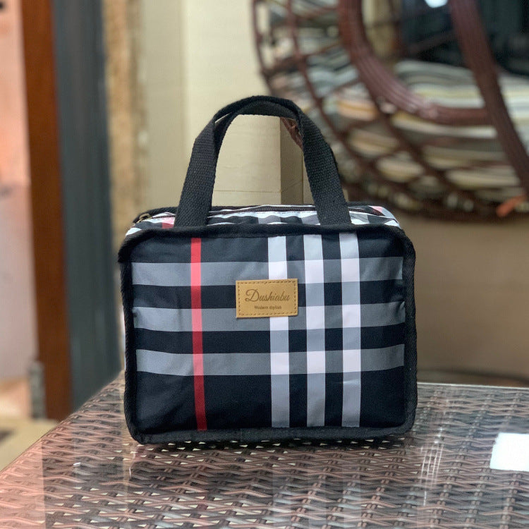 Women's Plaid Lunch Box Mom Hand Carrying Snack Cosmetic Bags