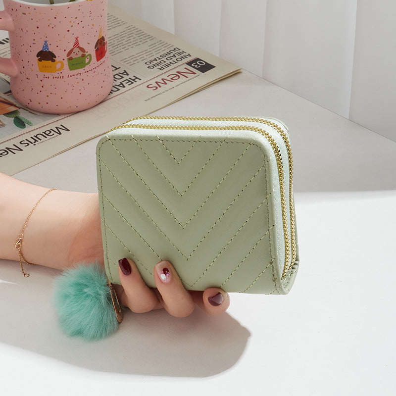 Unique Women's Twill Decoration Short Clutch Ladies Wallet