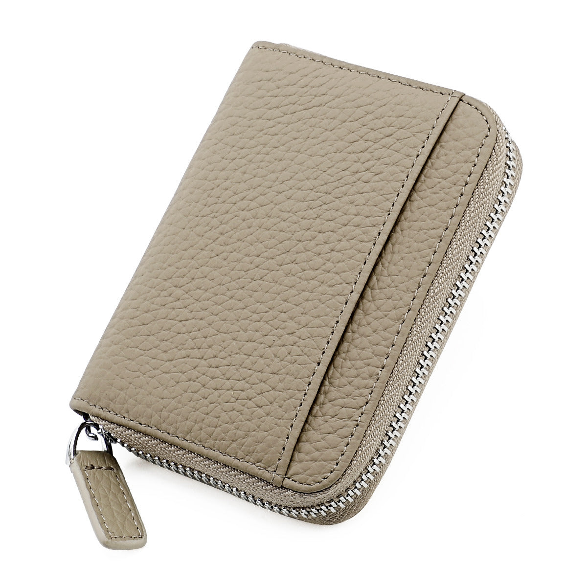 Women's & Men's & Leather Expanding Swiping Zipper Change Card Holder