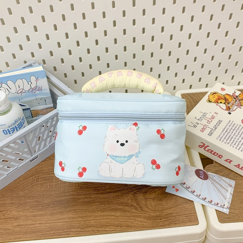 Women's Convenient Style Simple Fashion Portable Cartoon Bear Printed Cosmetic Bags