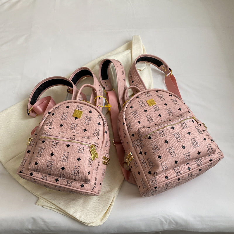Cute Bear Printed Fashionable Large Capacity Backpacks
