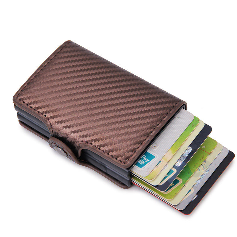 Men's Carbon Fiber Metal Automatic Pop-up Men's Wallets