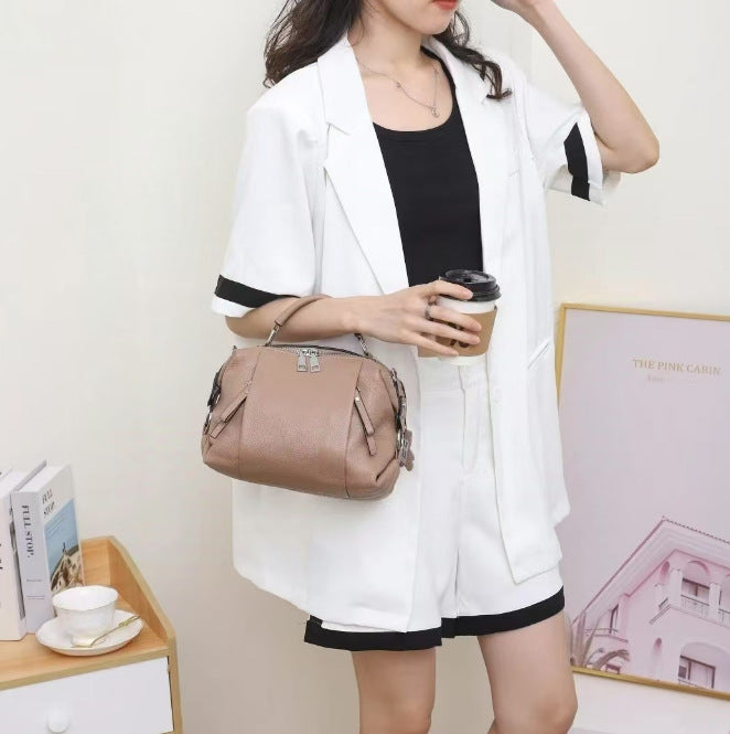 Women's Fashion First Layer Cowhide Leisure Commute Handbags