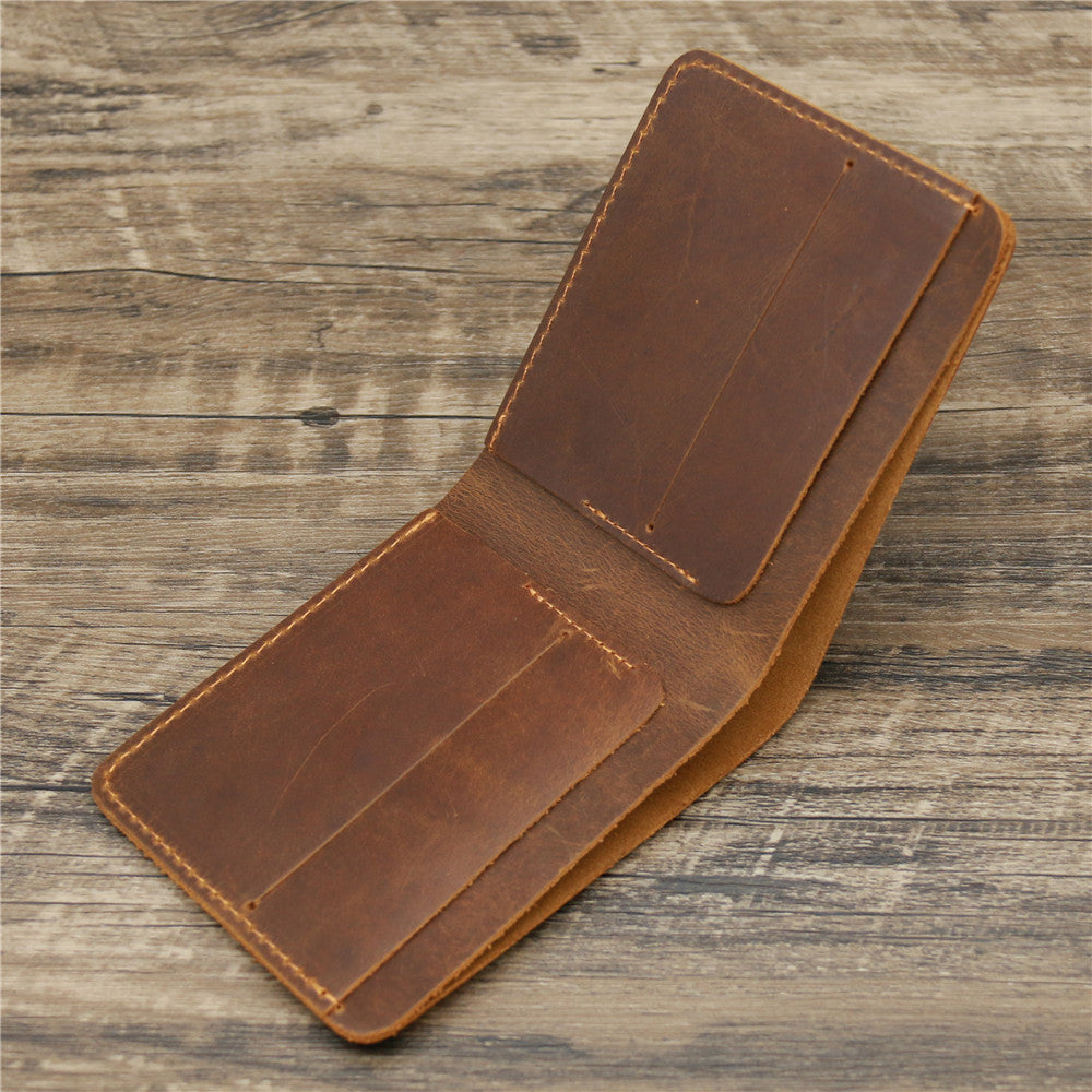 Men's Crazy Horse Leather Genuine Simple Retro Card Holder