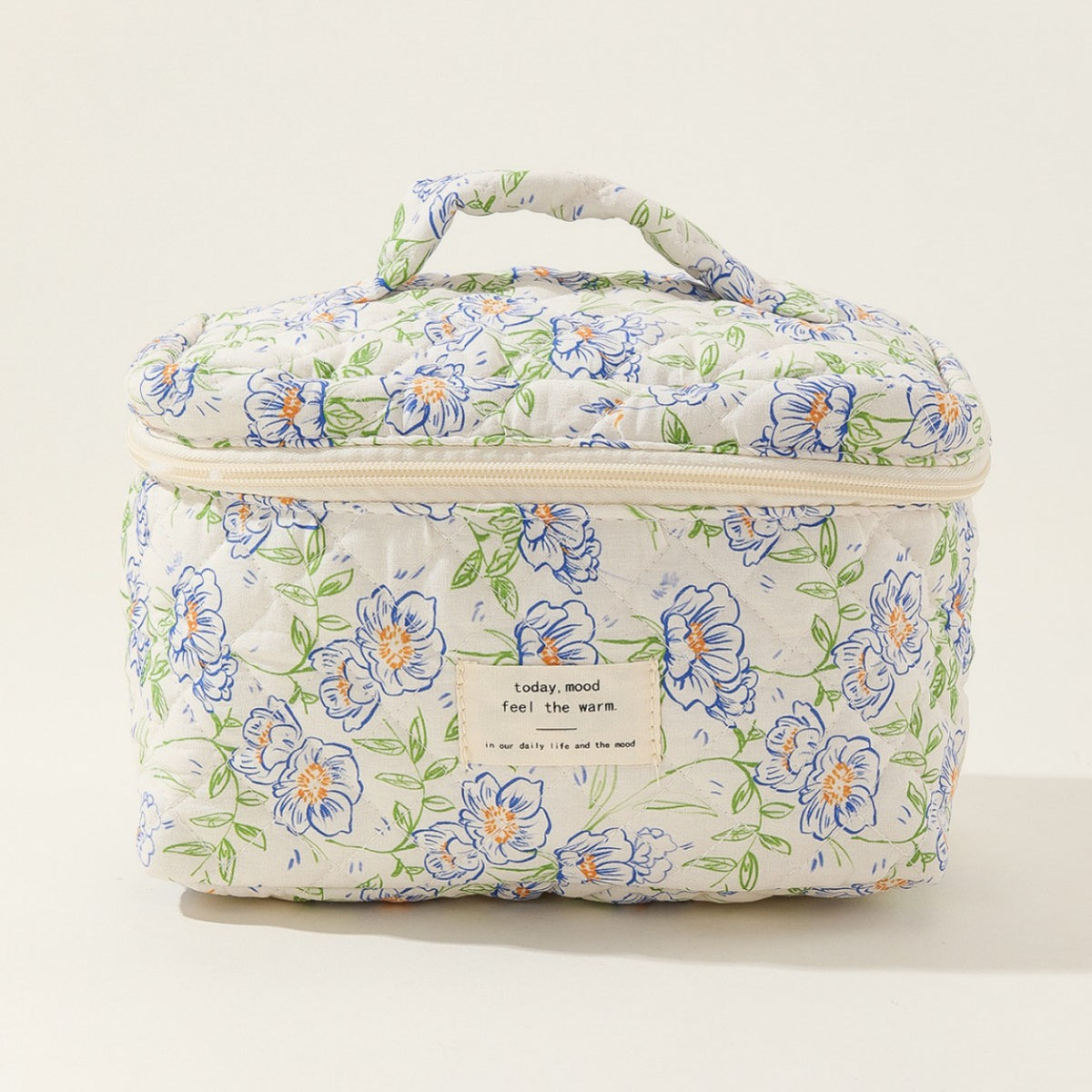 Cotton Portable Large Striped Polka Dot Storage Carrying Quilted Makeup Bag