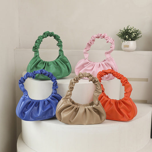 Women's Unique Underarm Candy Color Cloud Shoulder Bags