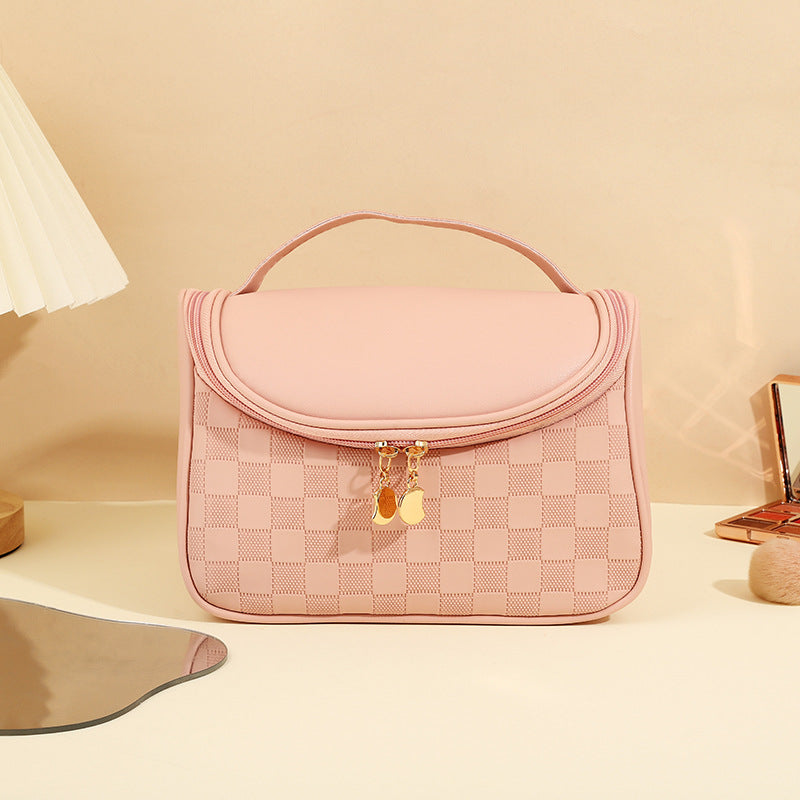 Women's High-grade Chessboard Storage Waterproof Portable Makeup Bag