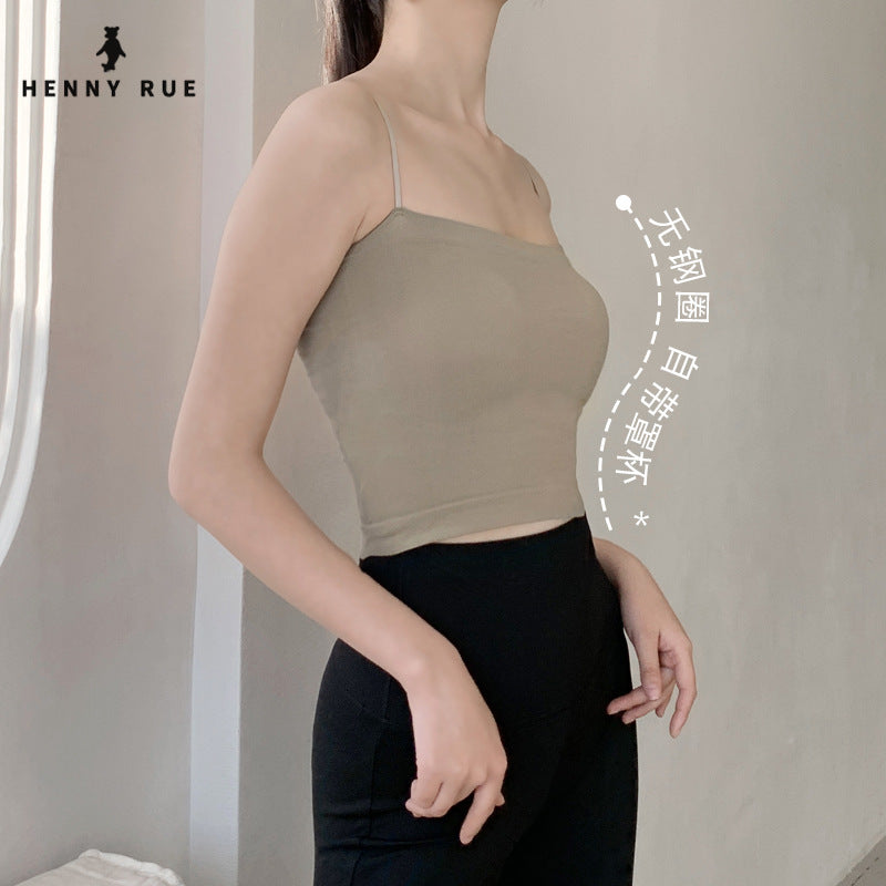 Women's Skin Bottom Slimming Breast Pad Glue Tanks Camis