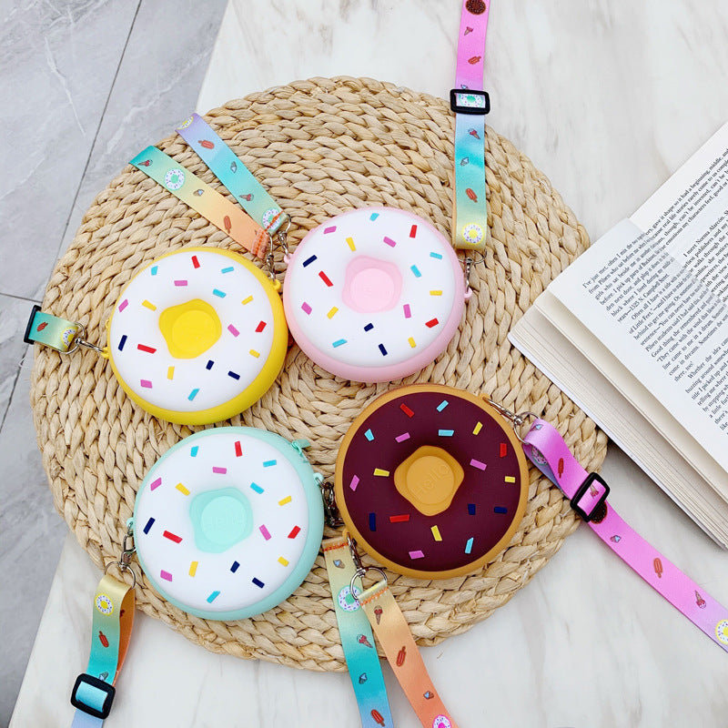 Slouchy Children's Cute Donut Rainbow Silicone Coin Purses