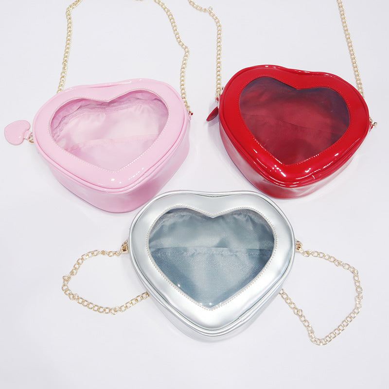 Women's Love Chain Cute Transparent Doll Cartoon Women's Messenger Bag