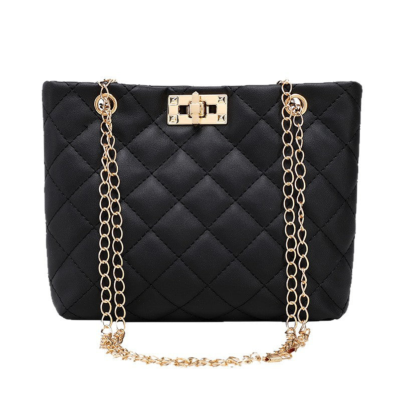Women's Fashion Trend Rhombus Metal Chain Women's Shoulder Bag