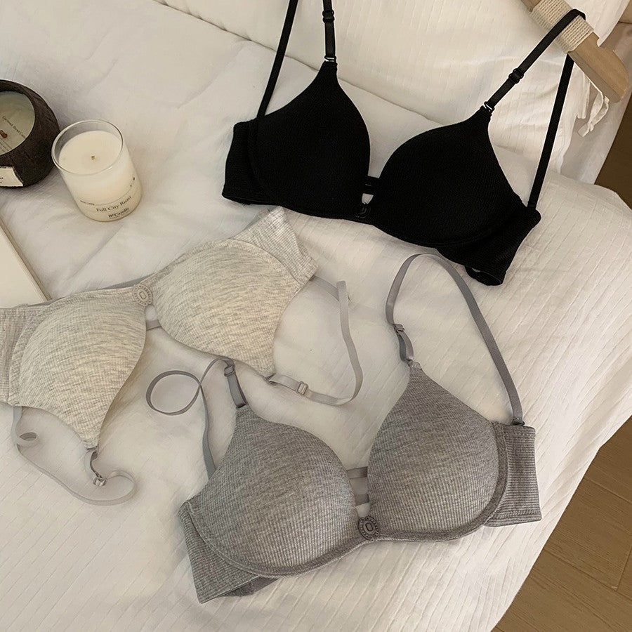 Women's Simple Solid Color Wireless Underwear Small Lingerie Sets