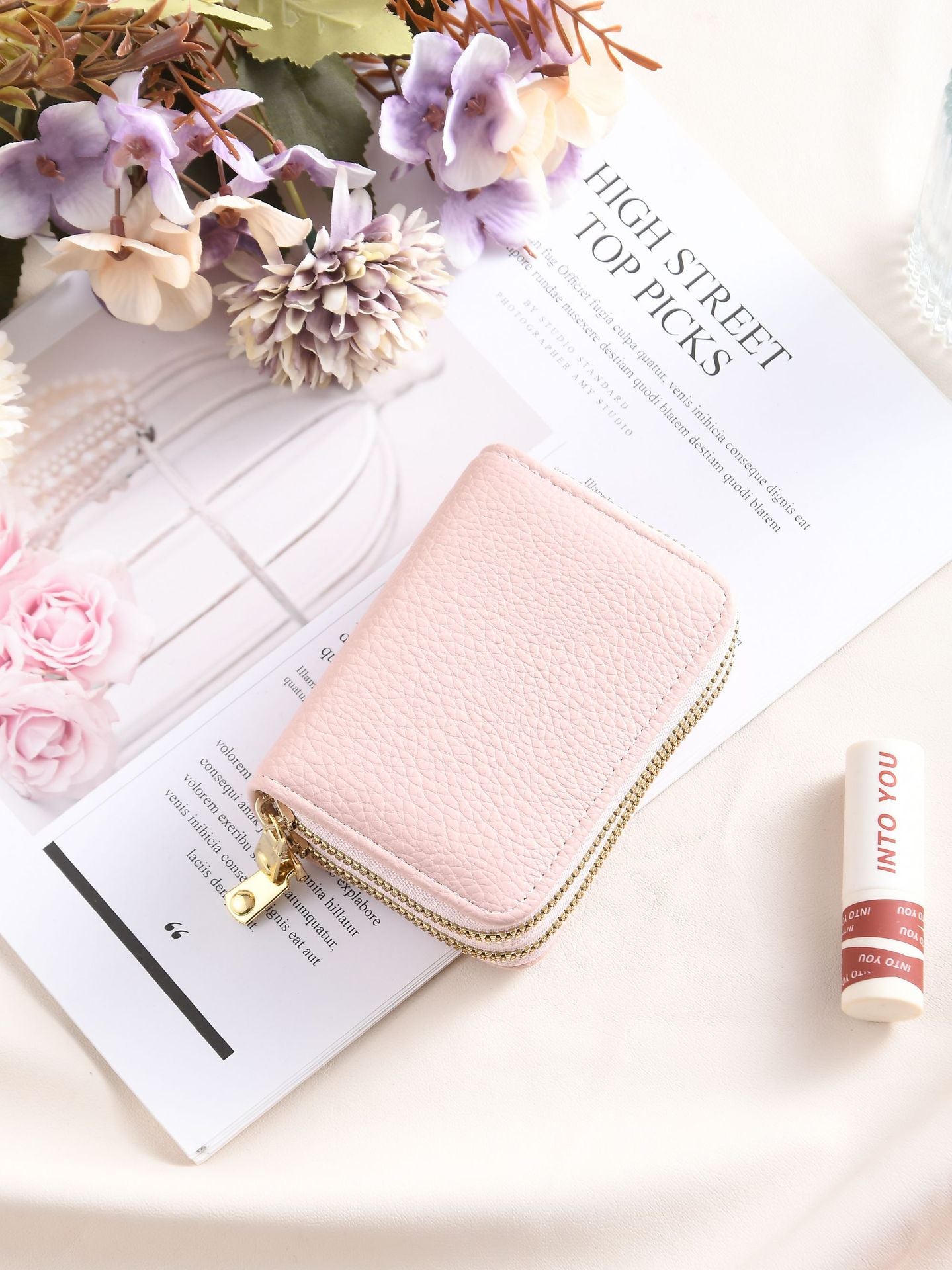 Women's Litchi Pattern Organ Style Simple Layer Card Holder