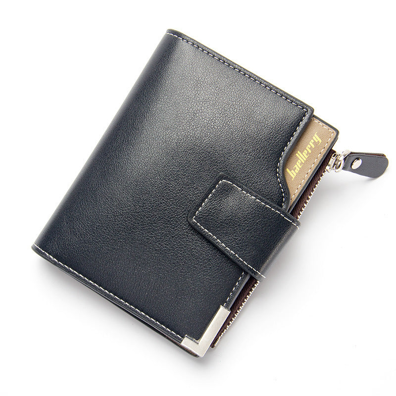 Men's Short Vertical Multifunctional Zipper Document Men's Wallets