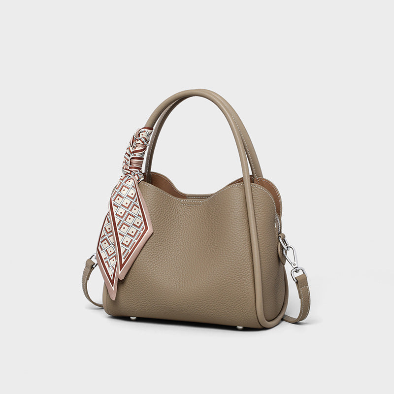 Women's Leather Large Capacity Portable Vegetable Basket Bags