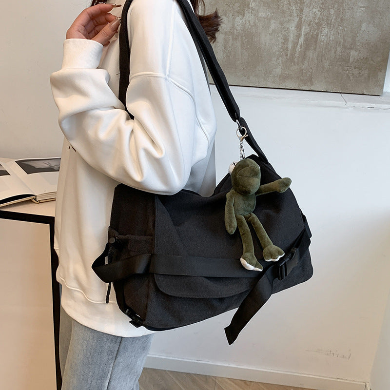 Women's & Men's Korean Style Idle Large Capacity Canvas Solid Bags