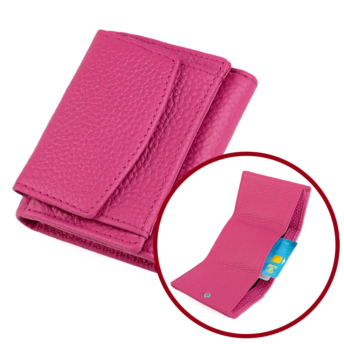 Elegant Women's Genuine Leather Loose Short Coin Purses