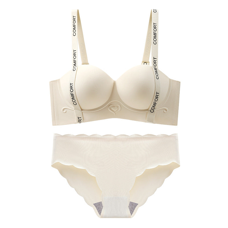 Women's Push Up Big Upper Support Upright Seamless Wireless Lingerie Sets