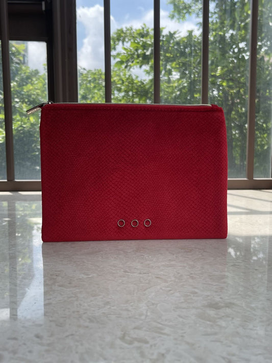 Red Silk Satin Portable Storage Multifunctional Cosmetic Bags