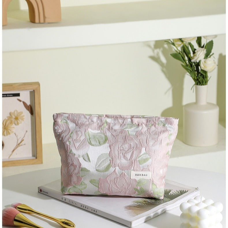 Embroidery Hand-held Portable Canvas Storage Skin Handbags