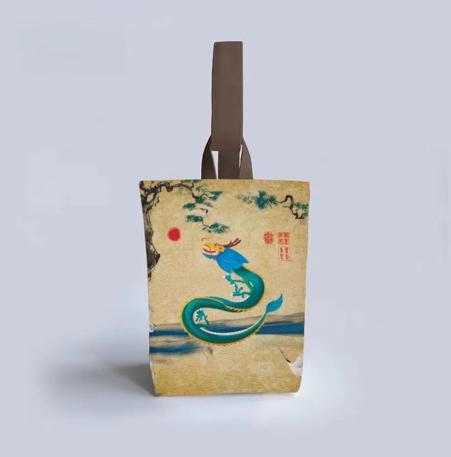 Chinese Style Calligraphy Everything Goes Well Cherry Loquat Handbags