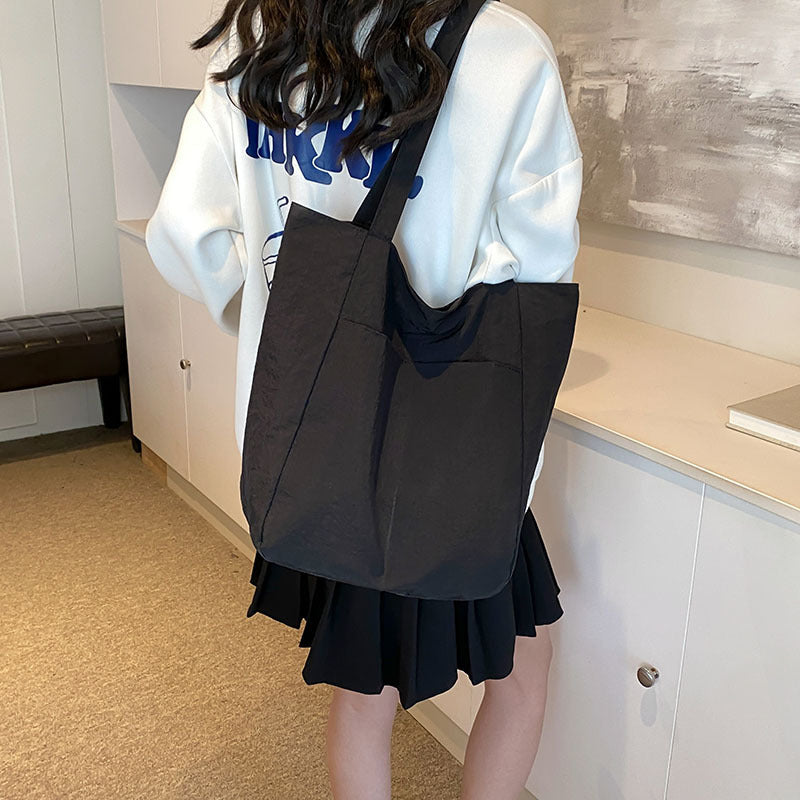 Women's Capacity Artistic Simple Washed Cloth For Shoulder Bags