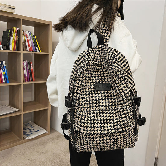 Female College Knitted Simple Versatile Large Backpacks